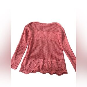 EUC M/L PULSE boutique see through knit sweater in pink